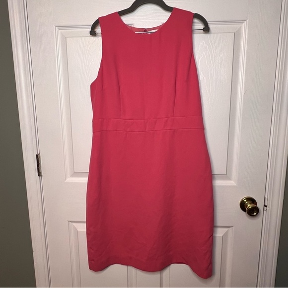 J Crew Women’s Pink Sleeveless Sheath Midi Length Dress Size 14 GUC - Picture 1 of 6